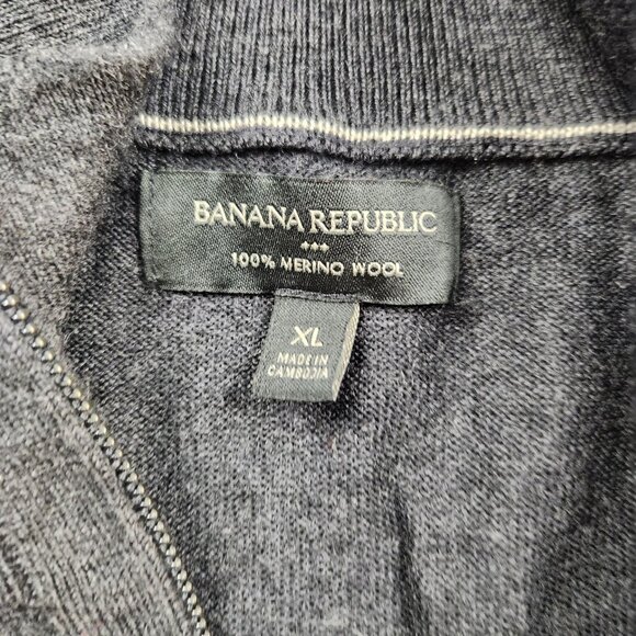 Mens Banana Republic size XL Merino Wool Mock Neck 1/4 Zip Sweater - Picture 4 of 8